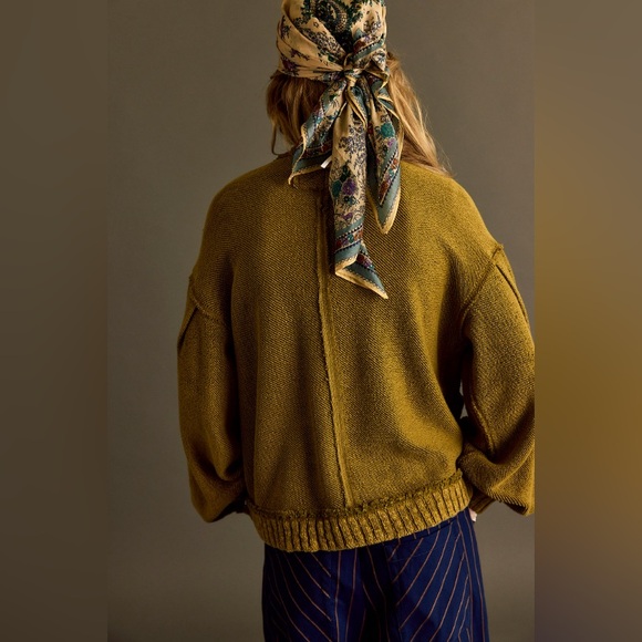 NWT FREE PEOPLE WE THE FREE Cute In This Cardi | Fir Green/Moss MSRP $168 Size S - Picture 3 of 11